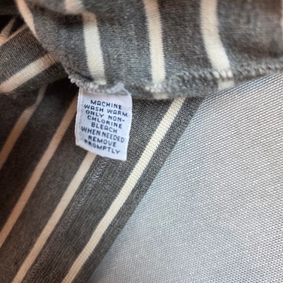 Vintage Polo Ralph Lauren XL Long Sleeve Stripe Shirt Gray White Cotton - Picture 5 of 12